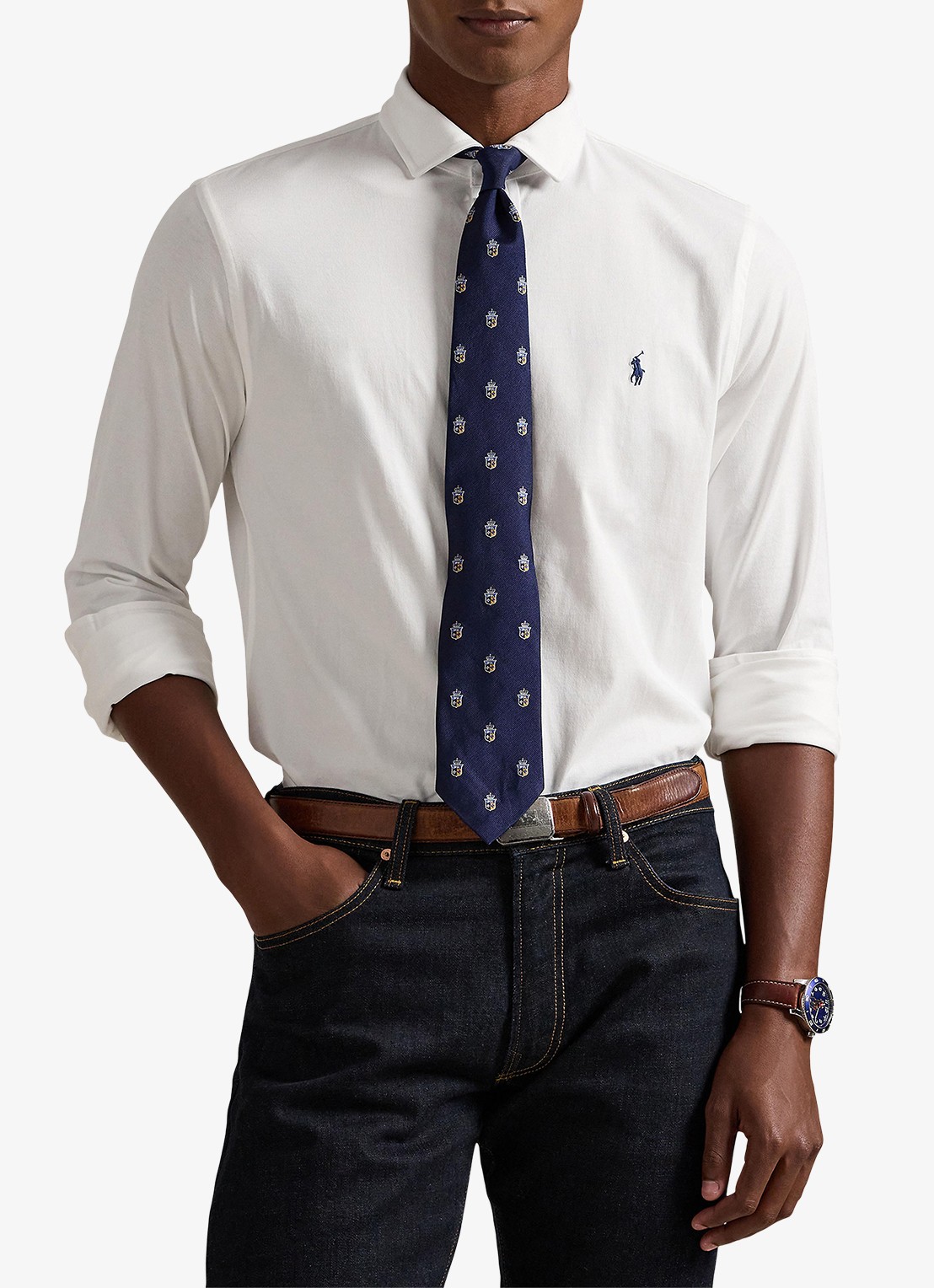 Ralph Lauren Overhemd met logoborduring - detail 4 white / wit