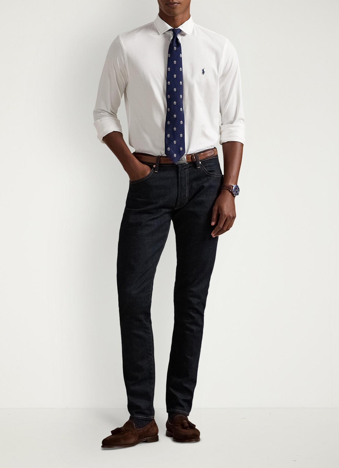 Ralph Lauren Overhemd met logoborduring - voorkant 2 white / wit