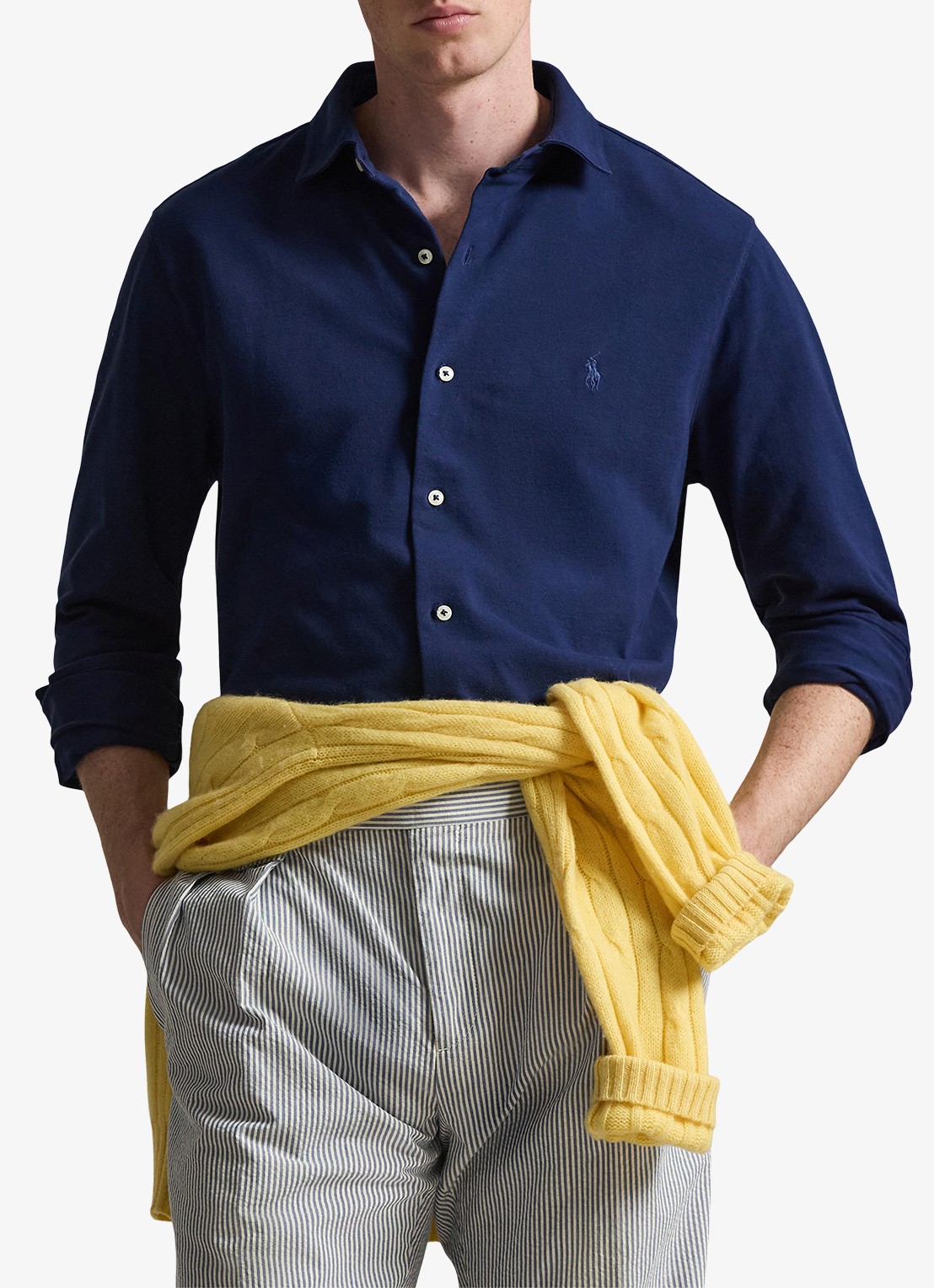 Ralph Lauren Overhemd met logoborduring - detail 4 dark cobalt / donkerblauw