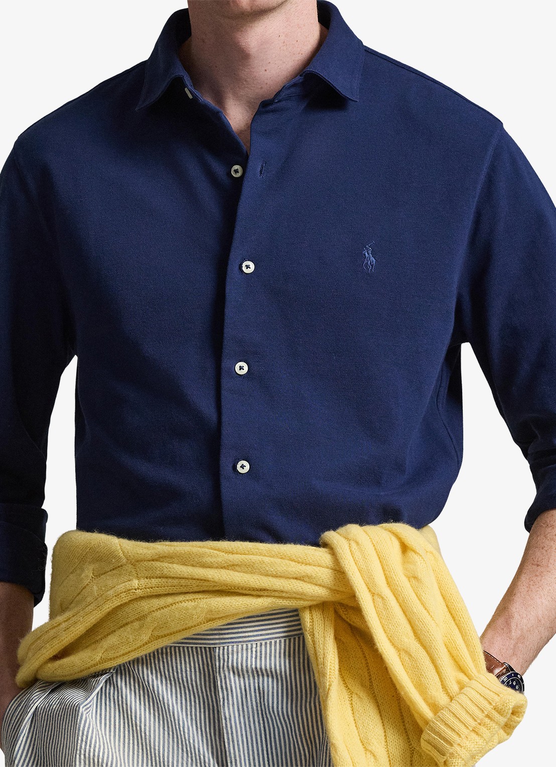 Ralph Lauren Overhemd met logoborduring - detail 5 dark cobalt / donkerblauw