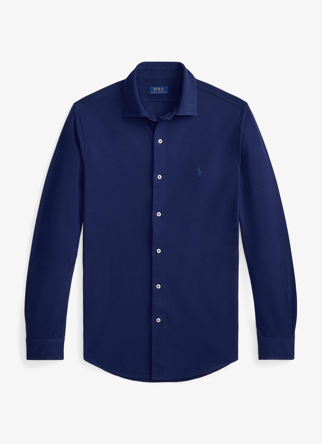 Ralph Lauren Overhemd met logoborduring - voorkant 2 dark cobalt / donkerblauw
