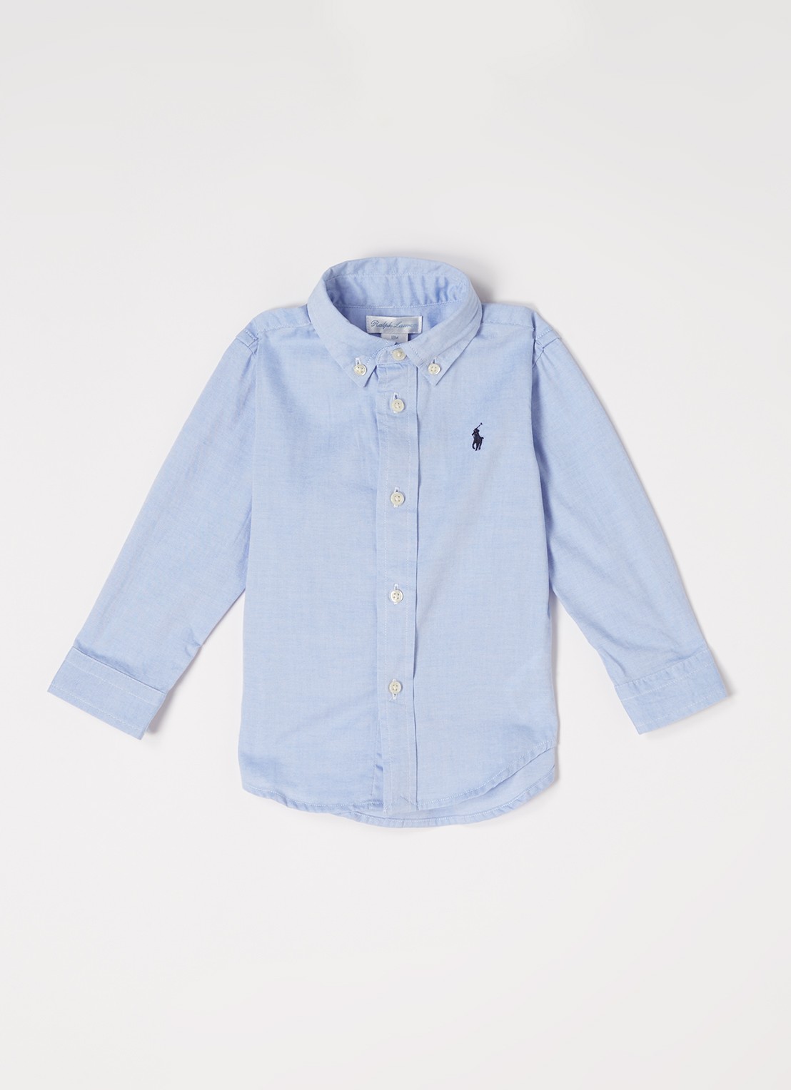 Ralph Lauren Overhemd met logoborduring - voorkant lichtblauw