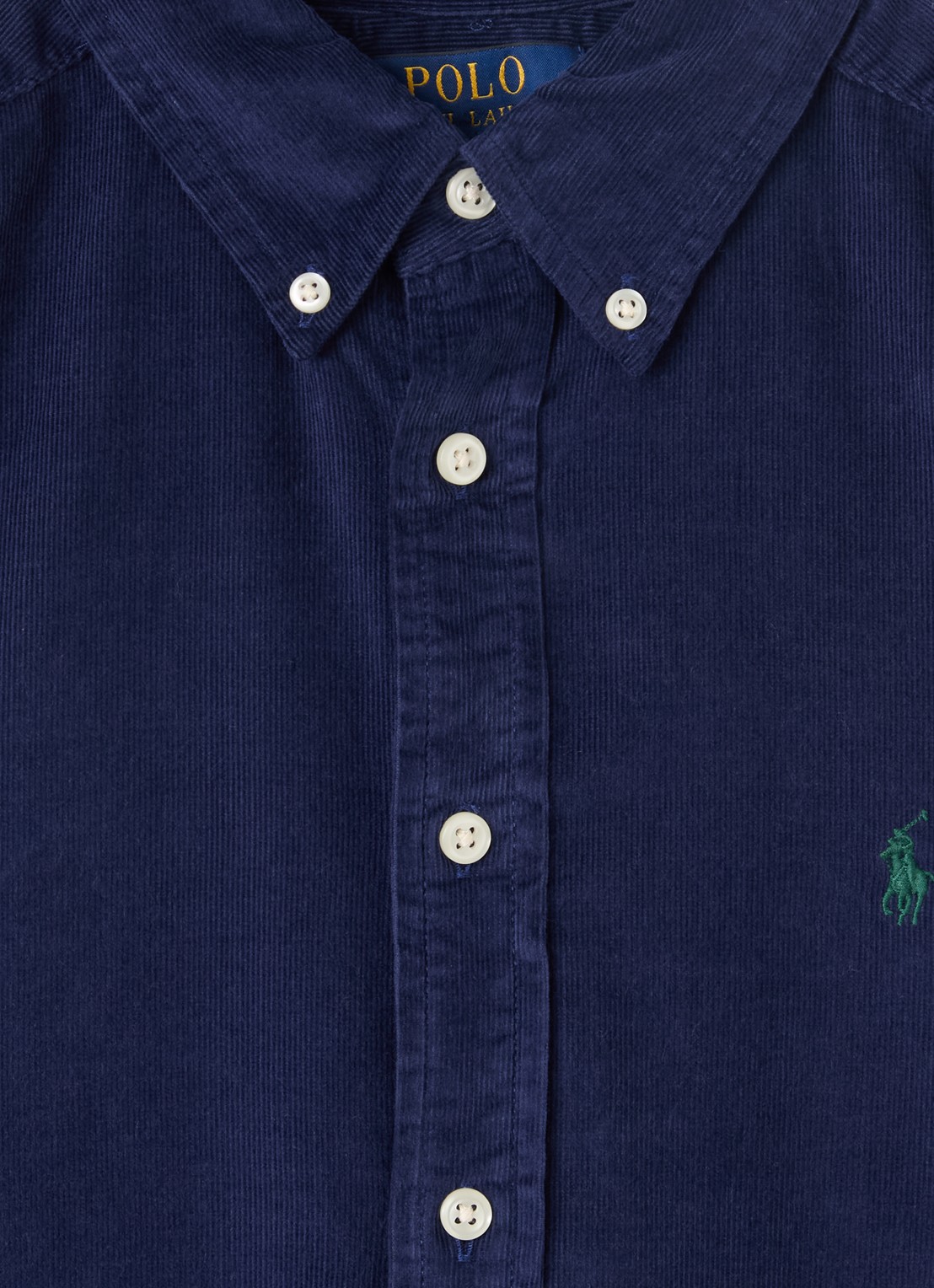 Ralph Lauren Overhemd van corduroy met logoborduring - detail 3 donkerblauw
