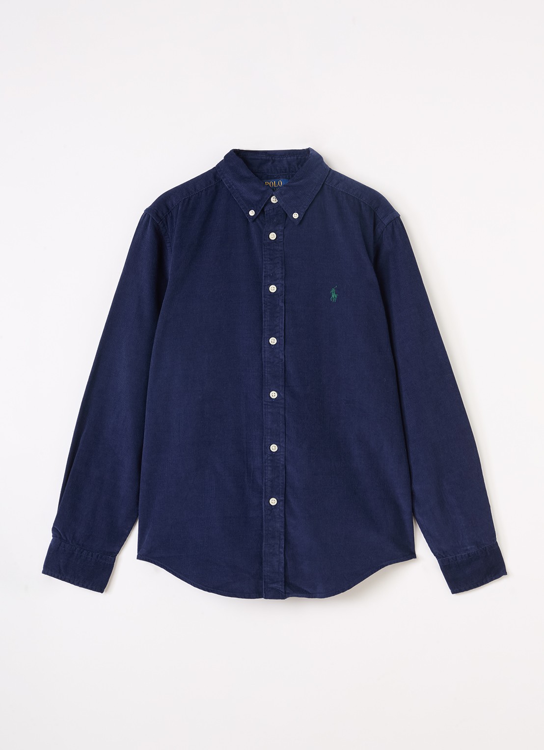 Ralph Lauren Overhemd van corduroy met logoborduring - voorkant donkerblauw