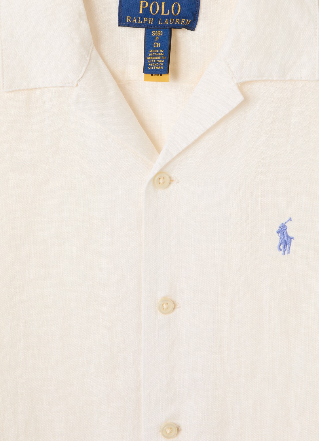 Ralph Lauren Overhemd van linnen  - detail 2 creme