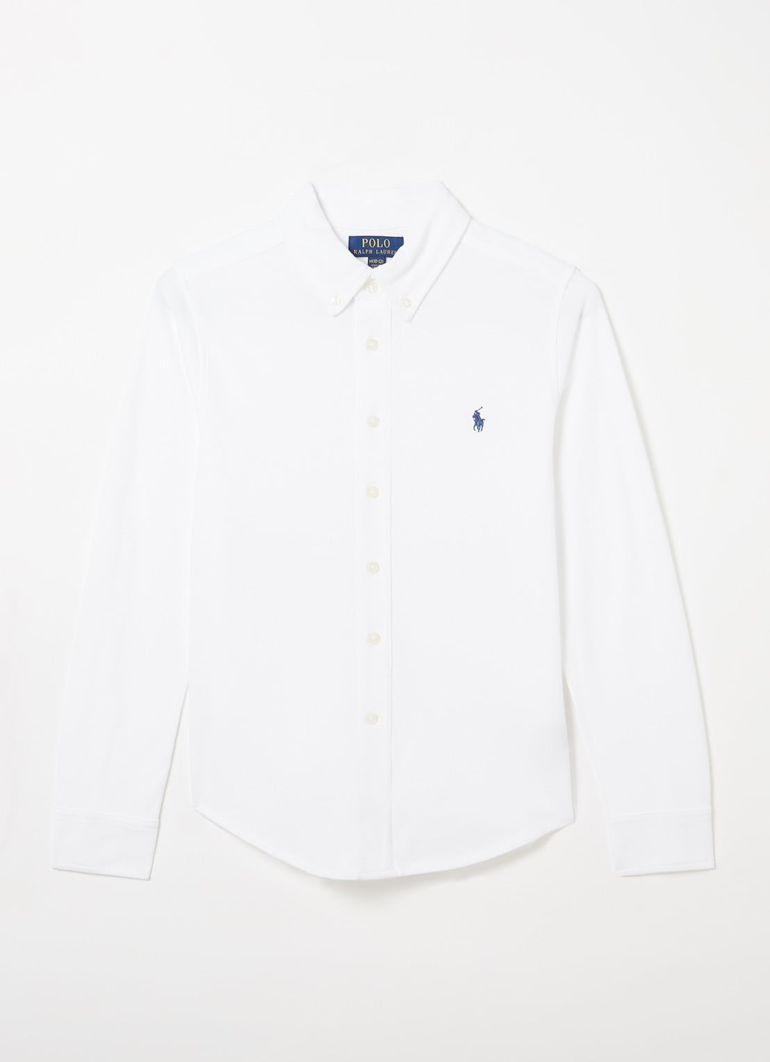 Ralph Lauren Overhemd van piqué katoen met logoborduring - voorkant 2 wit