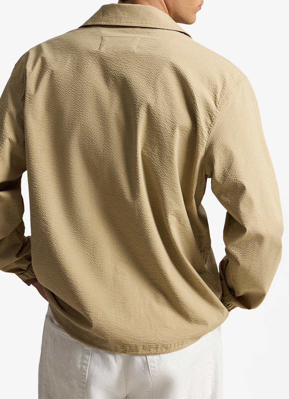 Ralph Lauren Overshirt met steekzakken - achterkant 4 coastal beige/khaki multi