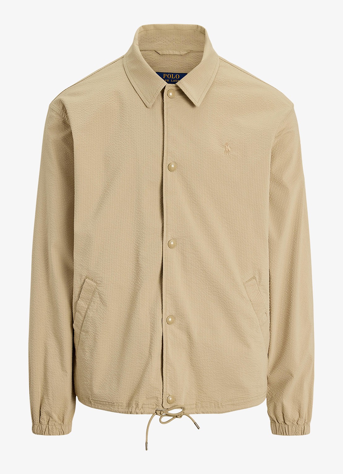 Ralph Lauren Overshirt met steekzakken - voorkant 3 coastal beige/khaki multi