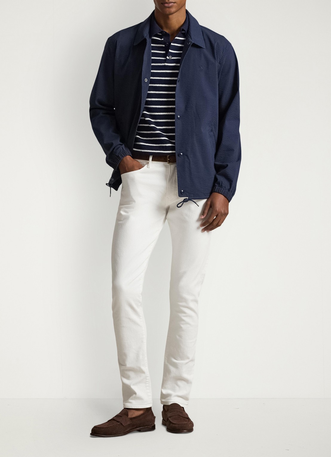 Ralph Lauren Overshirt met steekzakken - voorkant 3 newport navy/cllctn navy