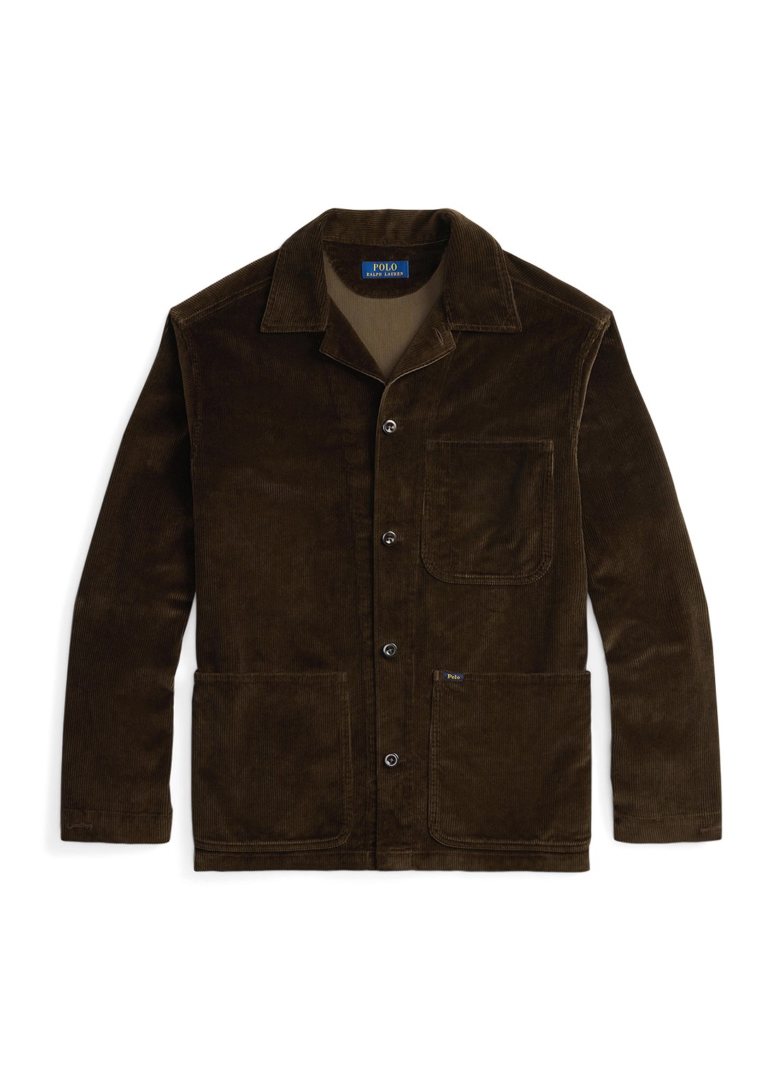 Ralph Lauren Overshirt van corduroy met opgestikte zakken - voorkant 3 dark beech / donkerbruin