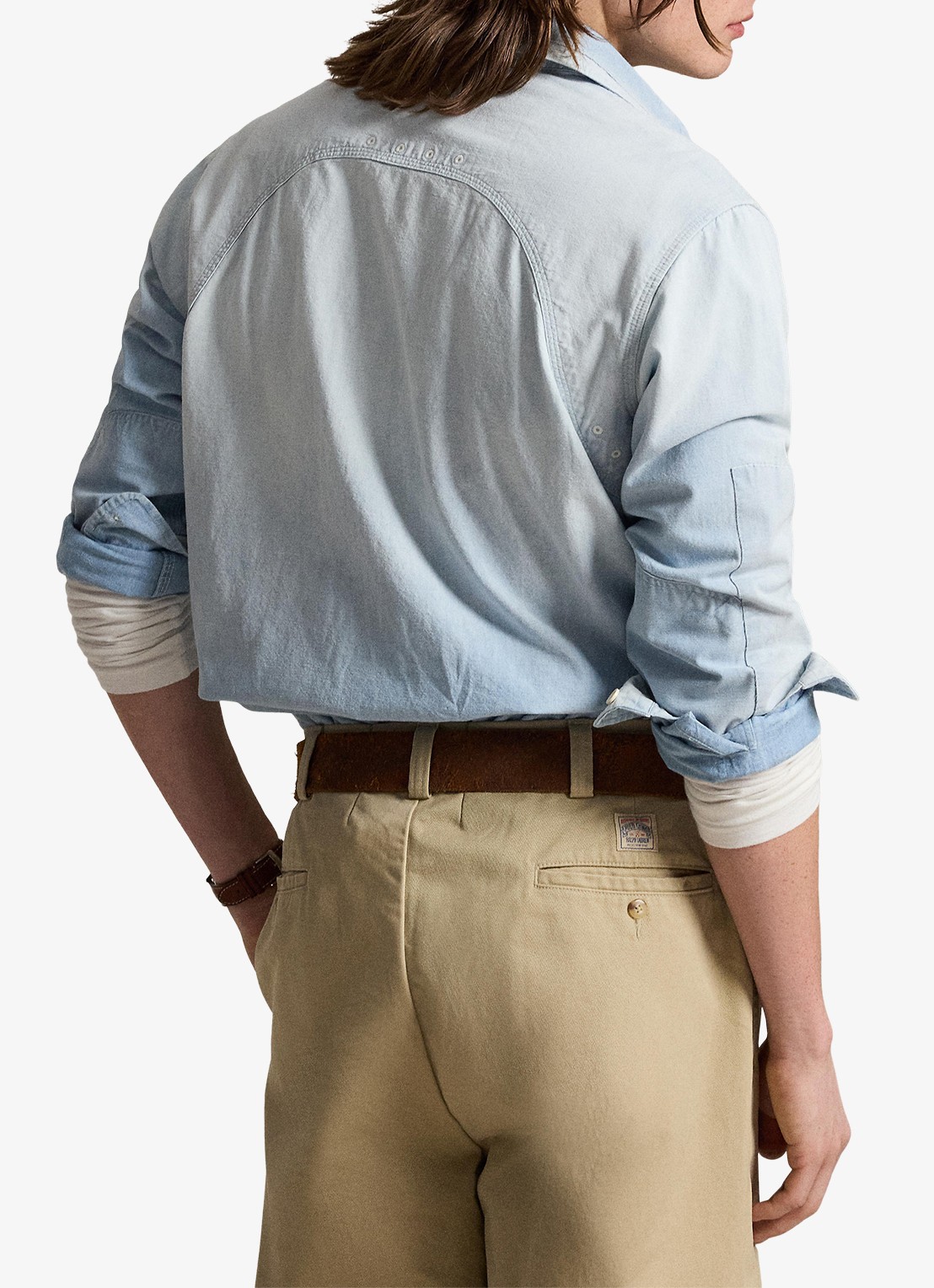Ralph Lauren Overshirt van denim met borstzakken - achterkant 5 indigo