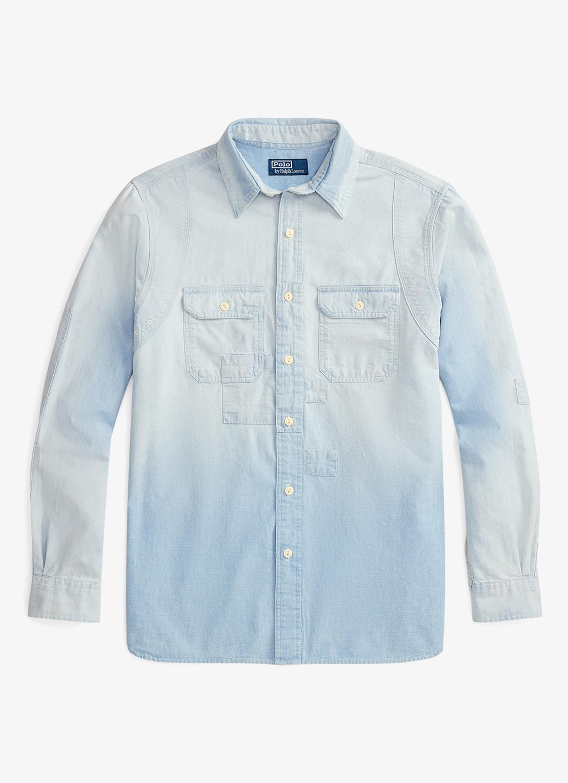 Ralph Lauren Overshirt van denim met borstzakken - voorkant 3 indigo