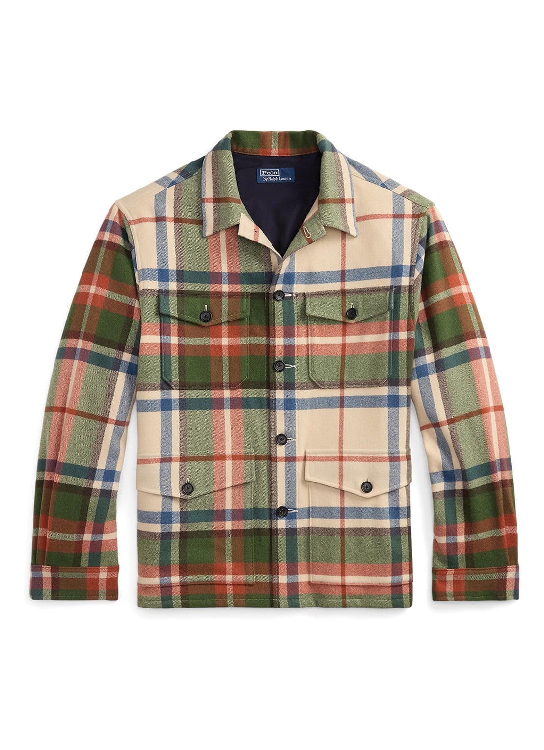 Ralph Lauren Overshirt van wol met ruitdessin - voorkant 3 cream olive / groen