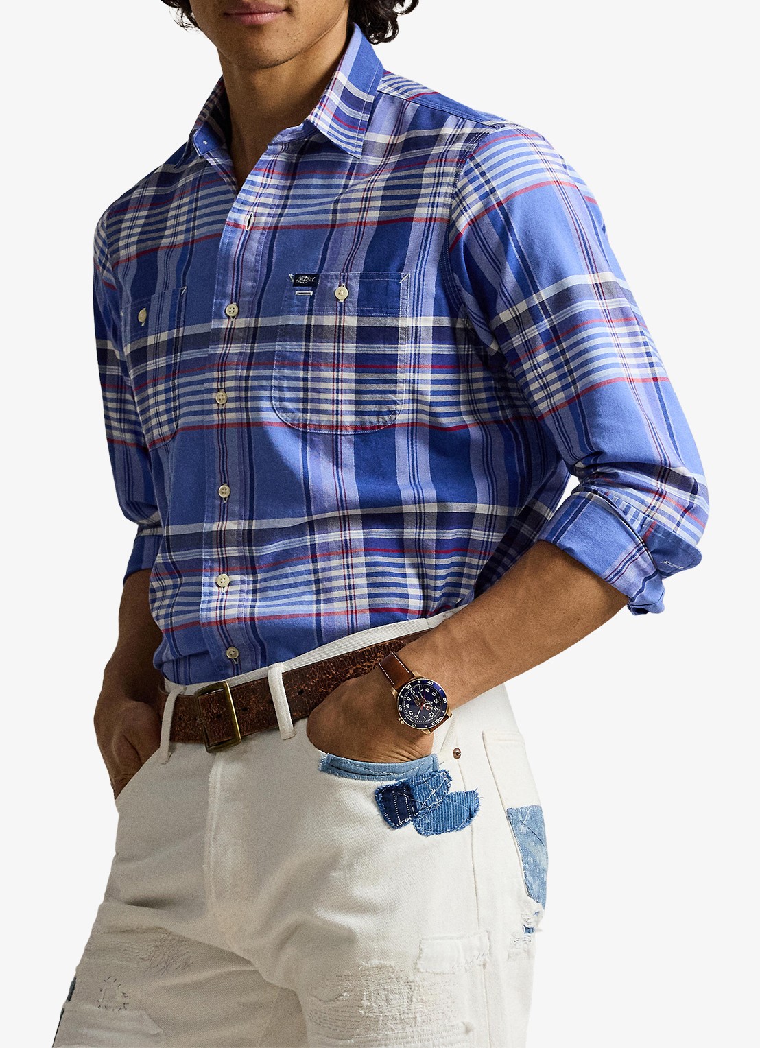 Ralph Lauren Oxford classic fit overhemd met ruitdessin - detail blue red multi / blauw