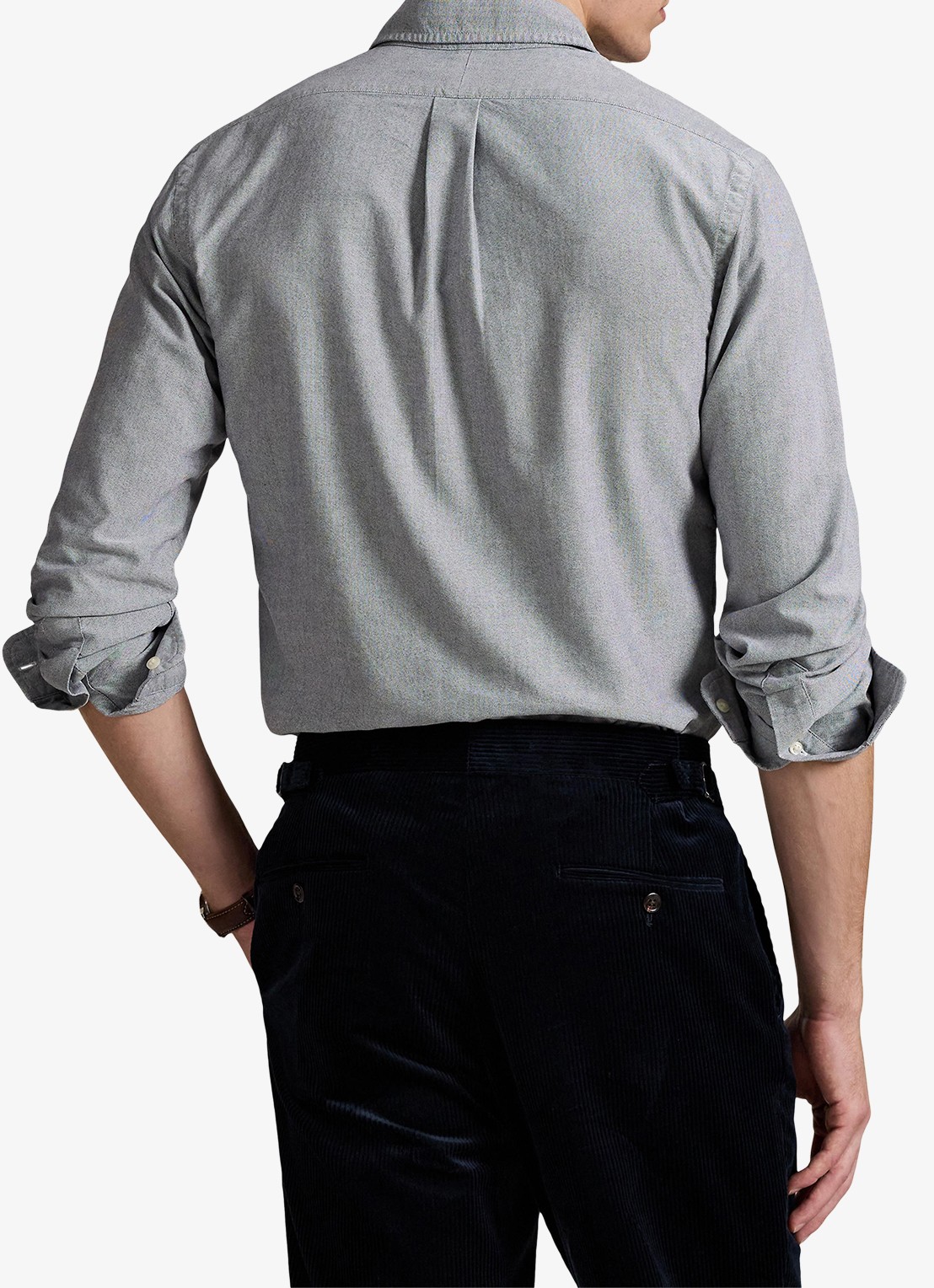Ralph Lauren Oxford custom fit overhemd met button down kraag - achterkant 3 slate