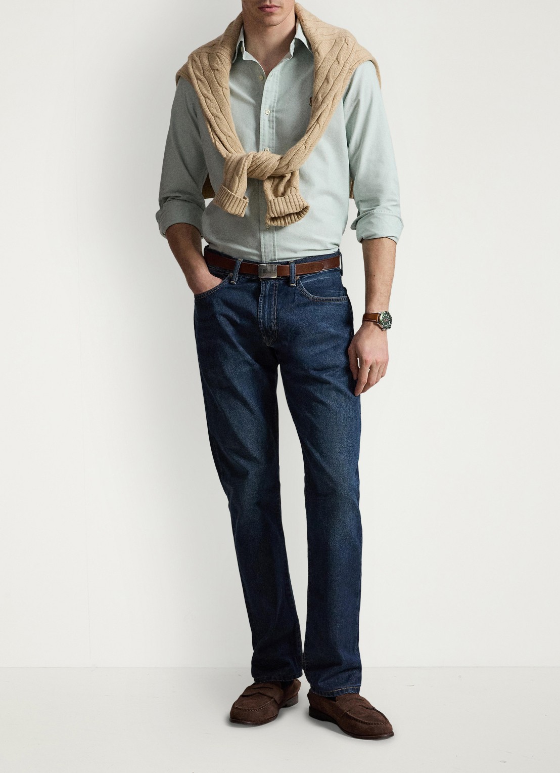 Ralph Lauren Oxford custom fit overhemd met button down kraag - detail 3 faded mint-31r6