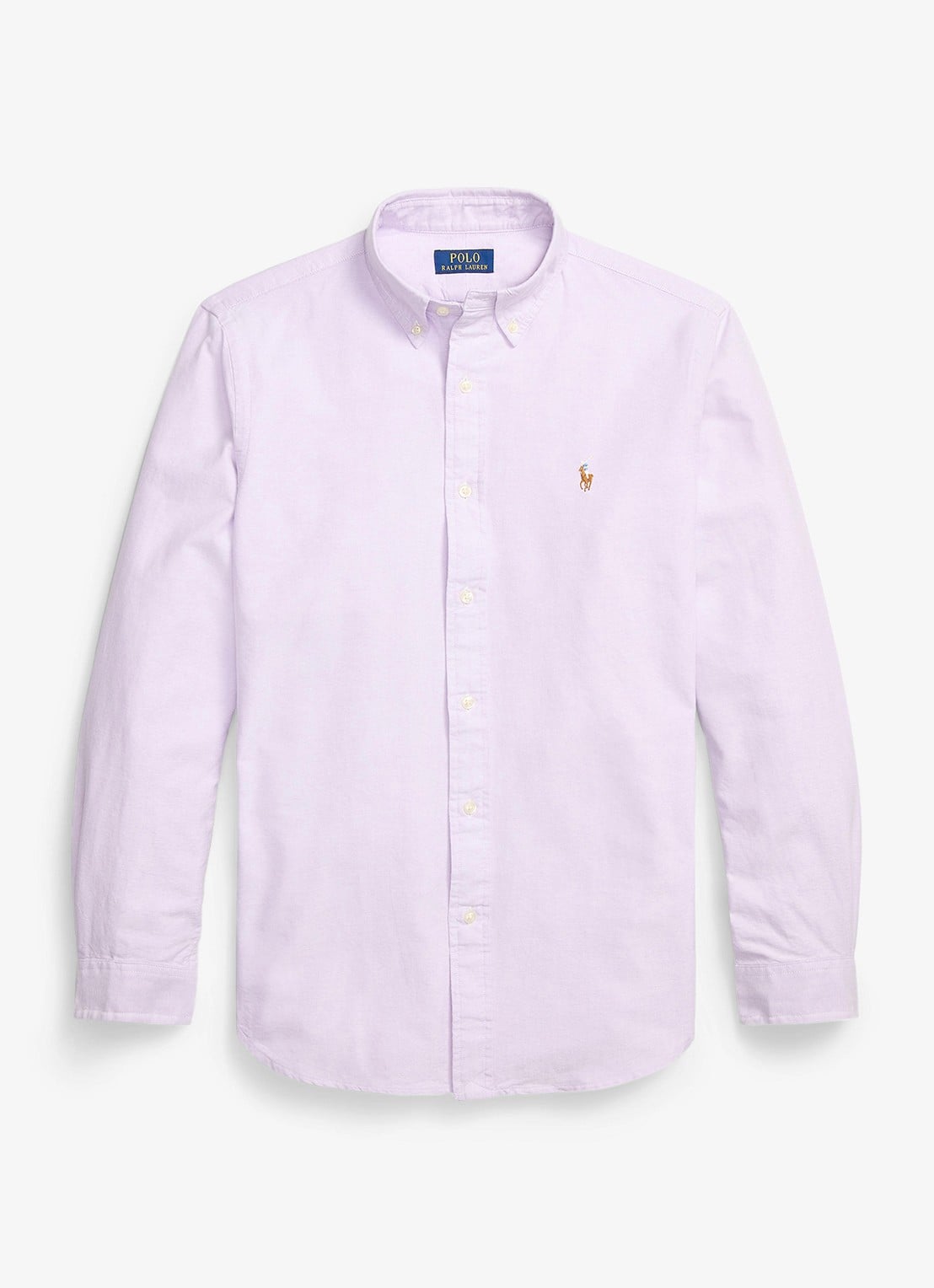 Ralph Lauren Oxford custom fit overhemd met button down kraag - voorkant 3 light lilac / lila