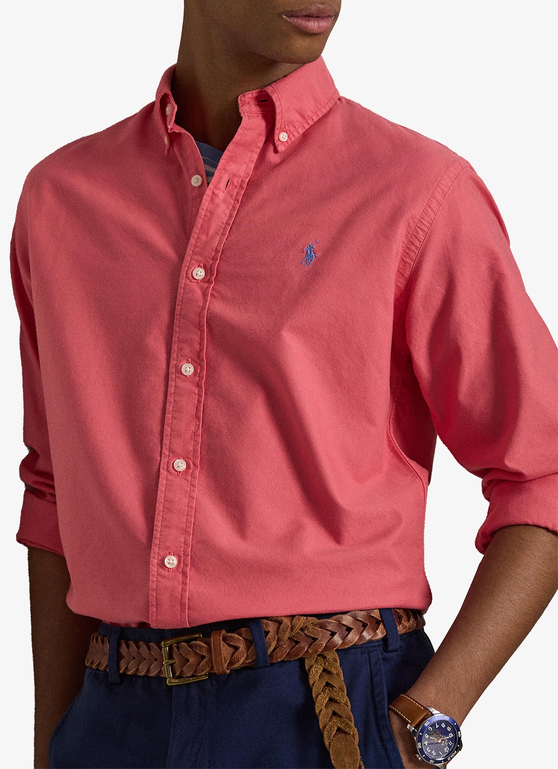 Ralph Lauren Oxford custom fit overhemd met logoborduring - detail 5 pale red / rood