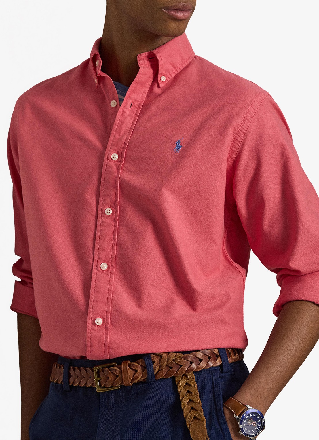 Ralph Lauren Oxford custom fit overhemd met logoborduring - detail 6 pale red / rood