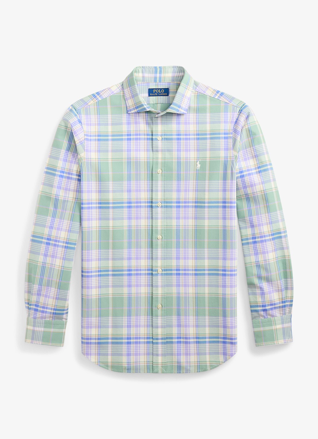 Ralph Lauren Oxford custom fit overhemd met ruitdessin - voorkant faded mint / mint