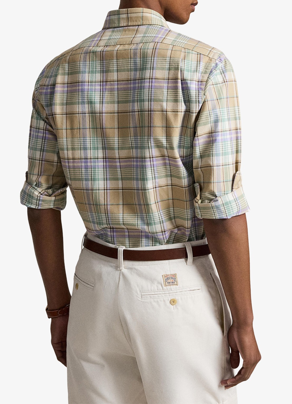 Ralph Lauren Oxford custom fit overhemd met ruitdessin - achterkant 3 blauw