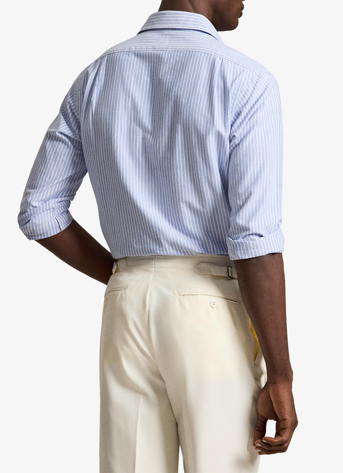 Ralph Lauren Oxford custom fit overhemd met streepprint - achterkant 3 blue/white / blauw