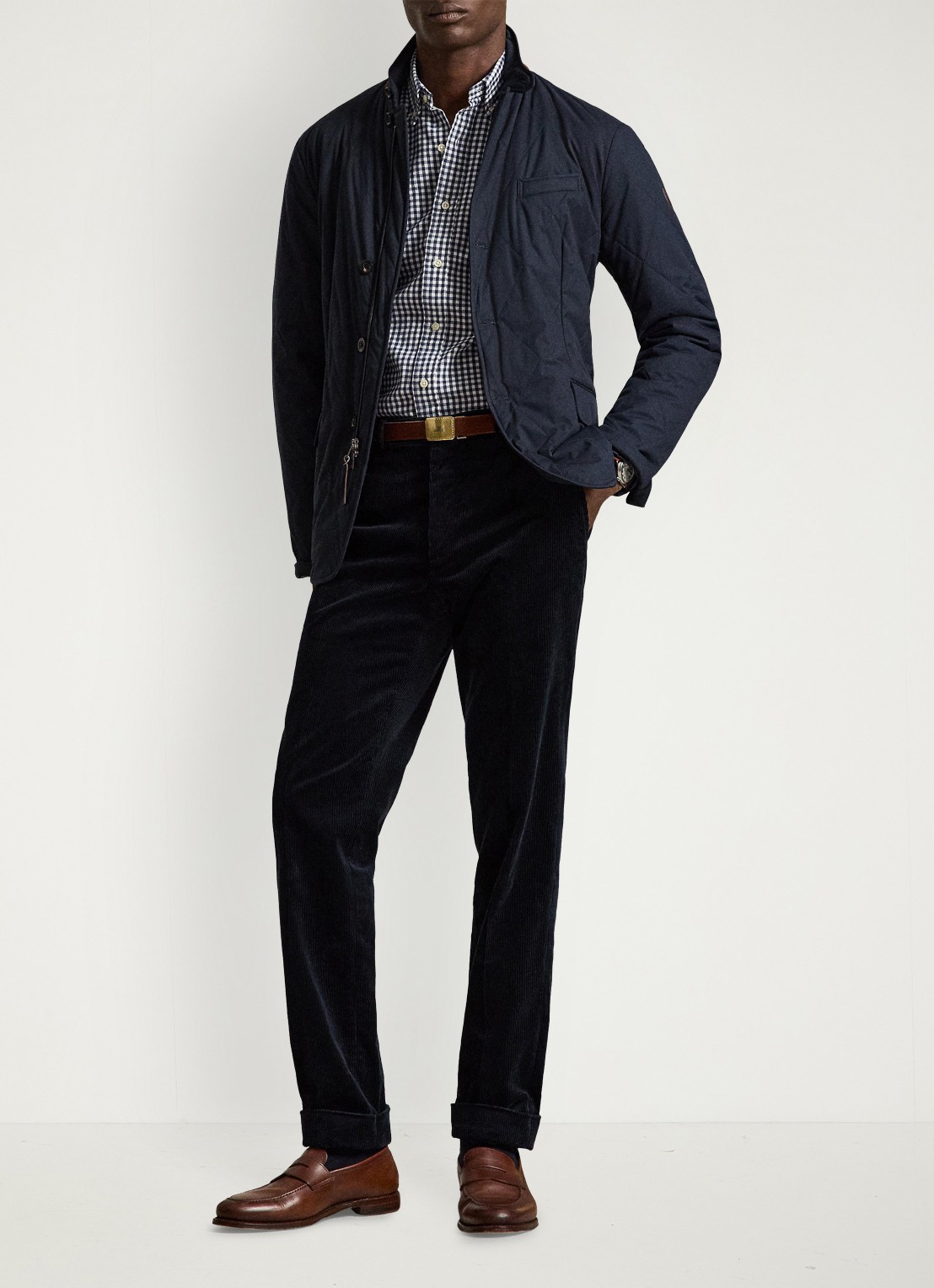 Ralph Lauren Oxford regular fit overhemd met ruitdessin - detail 4338z white spring navy hthr