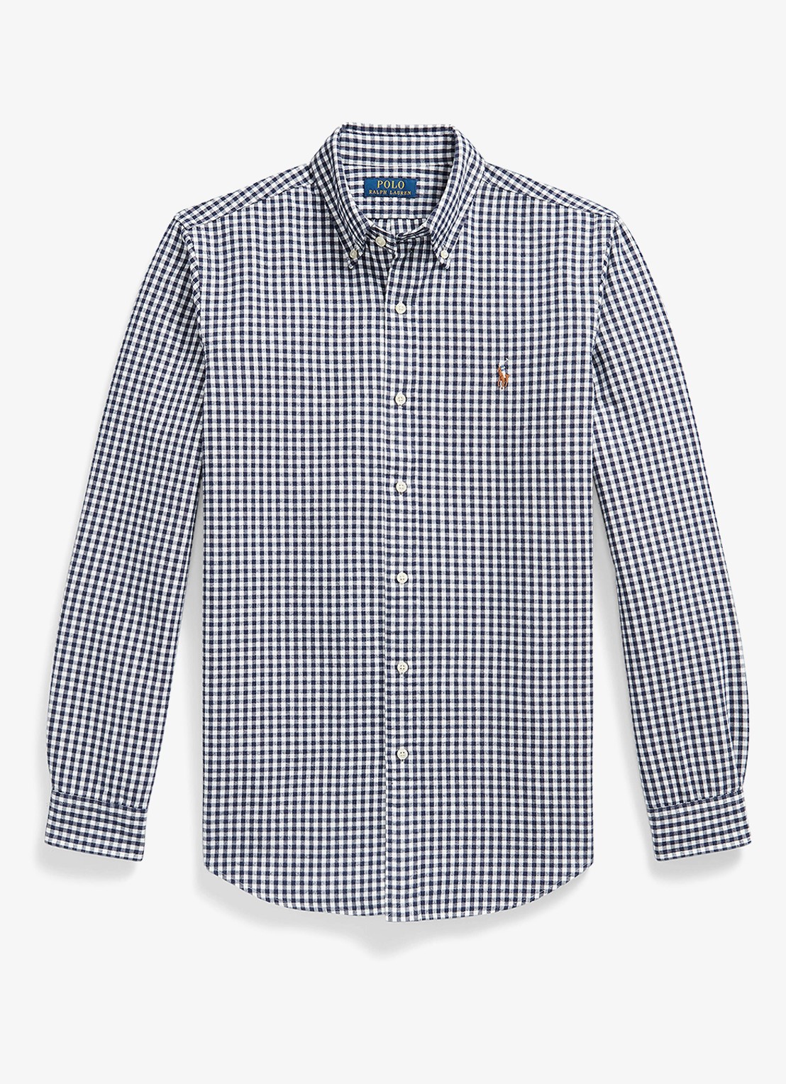 Ralph Lauren Oxford regular fit overhemd met ruitdessin - voorkant 2 4338z white spring navy hthr