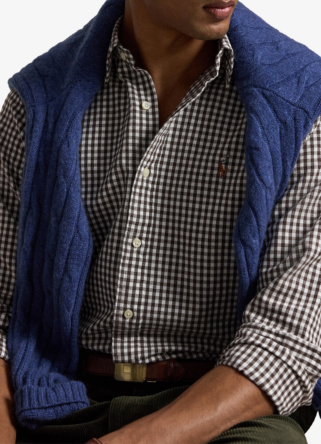 Ralph Lauren Oxford regular fit overhemd met ruitdessin - detail 3 4338ab white alpine brown hthr