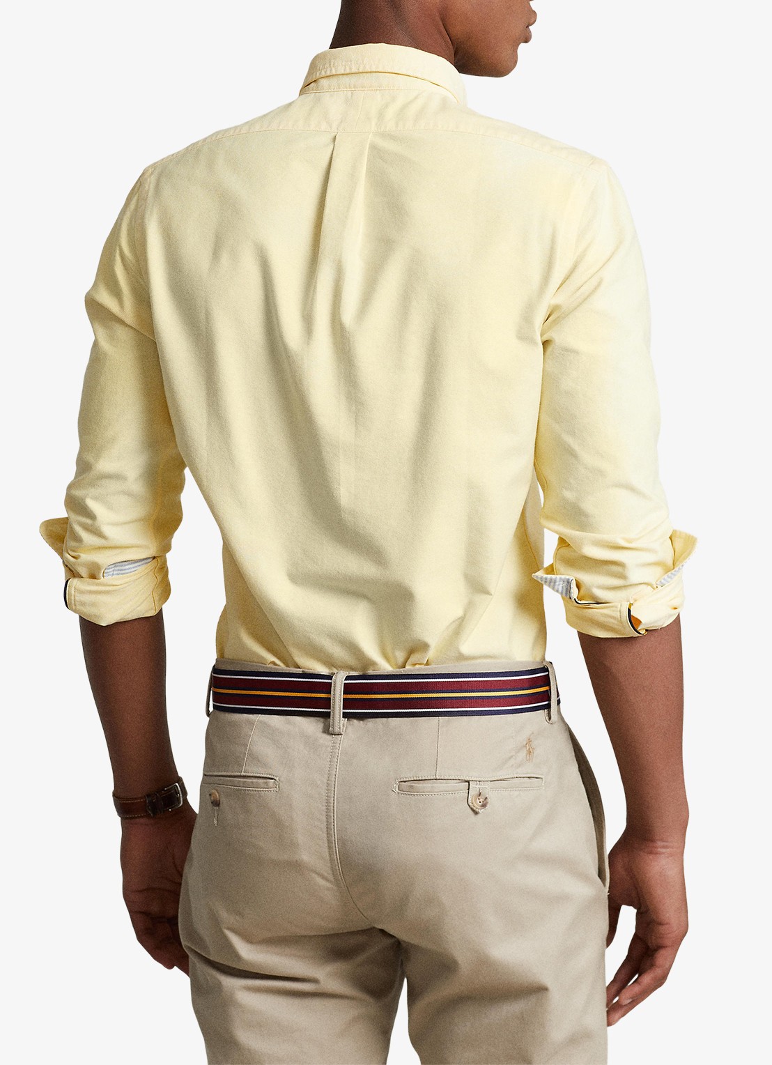 Ralph Lauren Oxford slim fit overhemd met button down kraag - achterkant yellow oxford