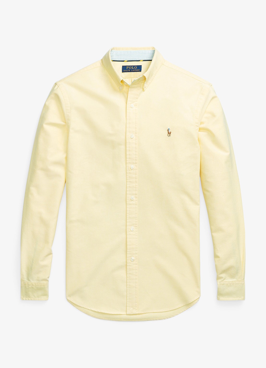 Ralph Lauren Oxford slim fit overhemd met button down kraag - voorkant 4 yellow oxford