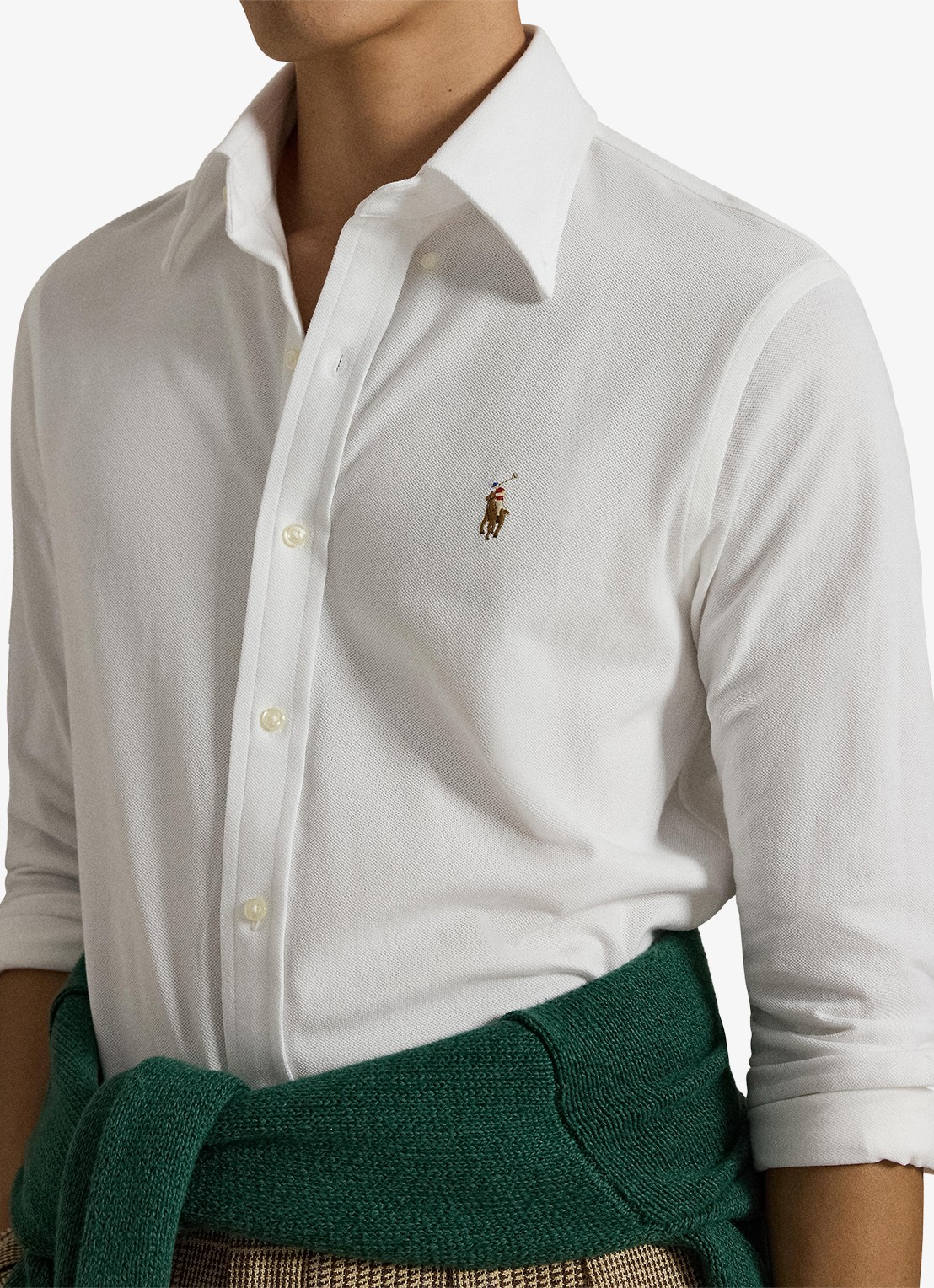 Ralph Lauren Oxford slim fit overhemd met logo - detail 2 white / wit