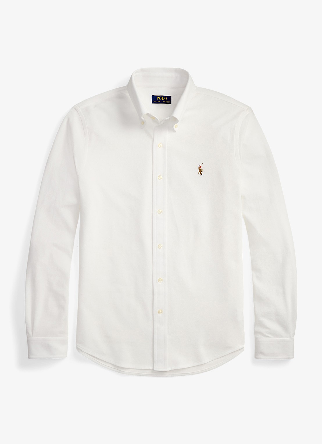 Ralph Lauren Oxford slim fit overhemd met logo - voorkant 3 white / wit