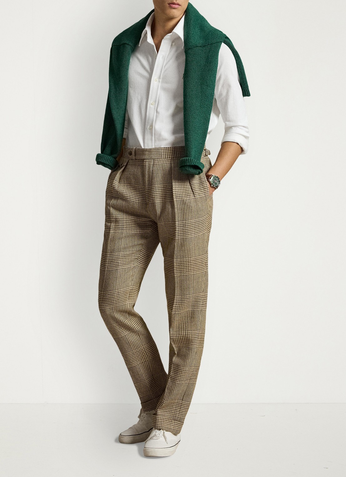 Ralph Lauren Oxford slim fit overhemd met logo - voorkant 4 white / wit