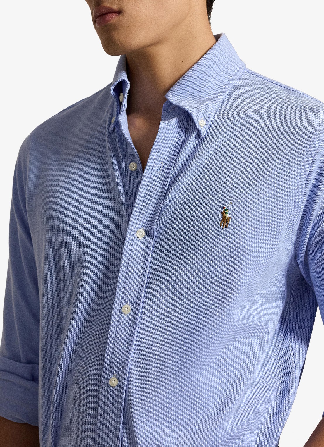 Ralph Lauren Oxford slim fit overhemd met logo - detail 2 harbor island blue / blauw