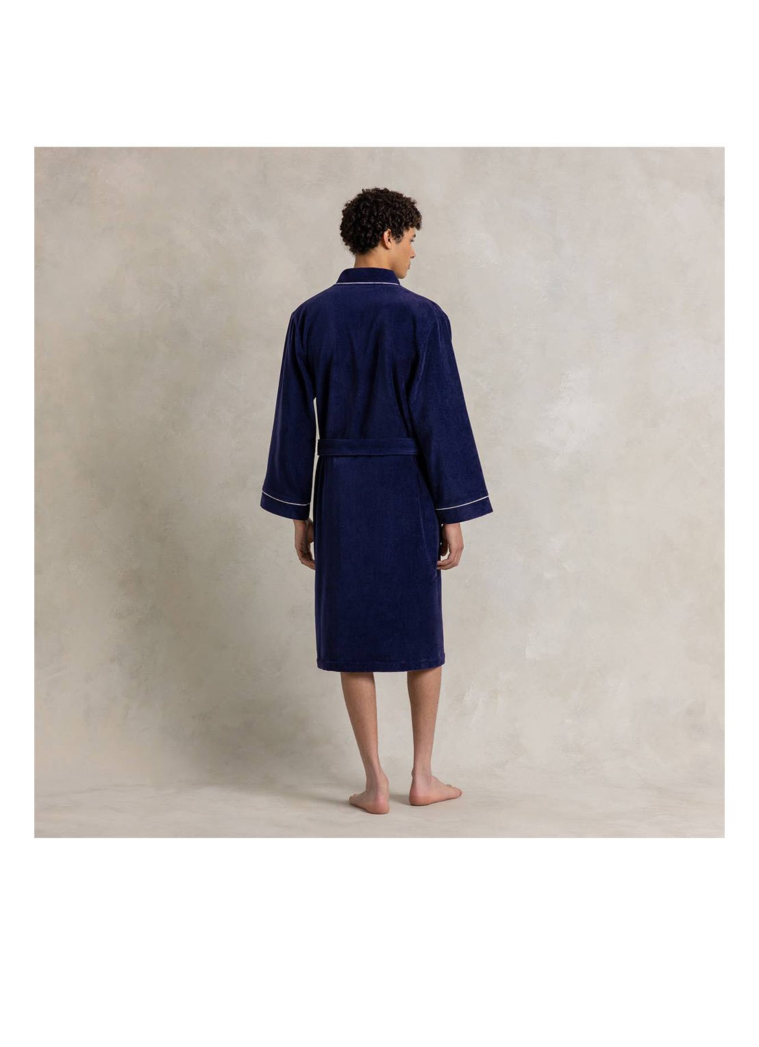 Ralph Lauren Park Row badjas van katoen - detail 5 donkerblauw