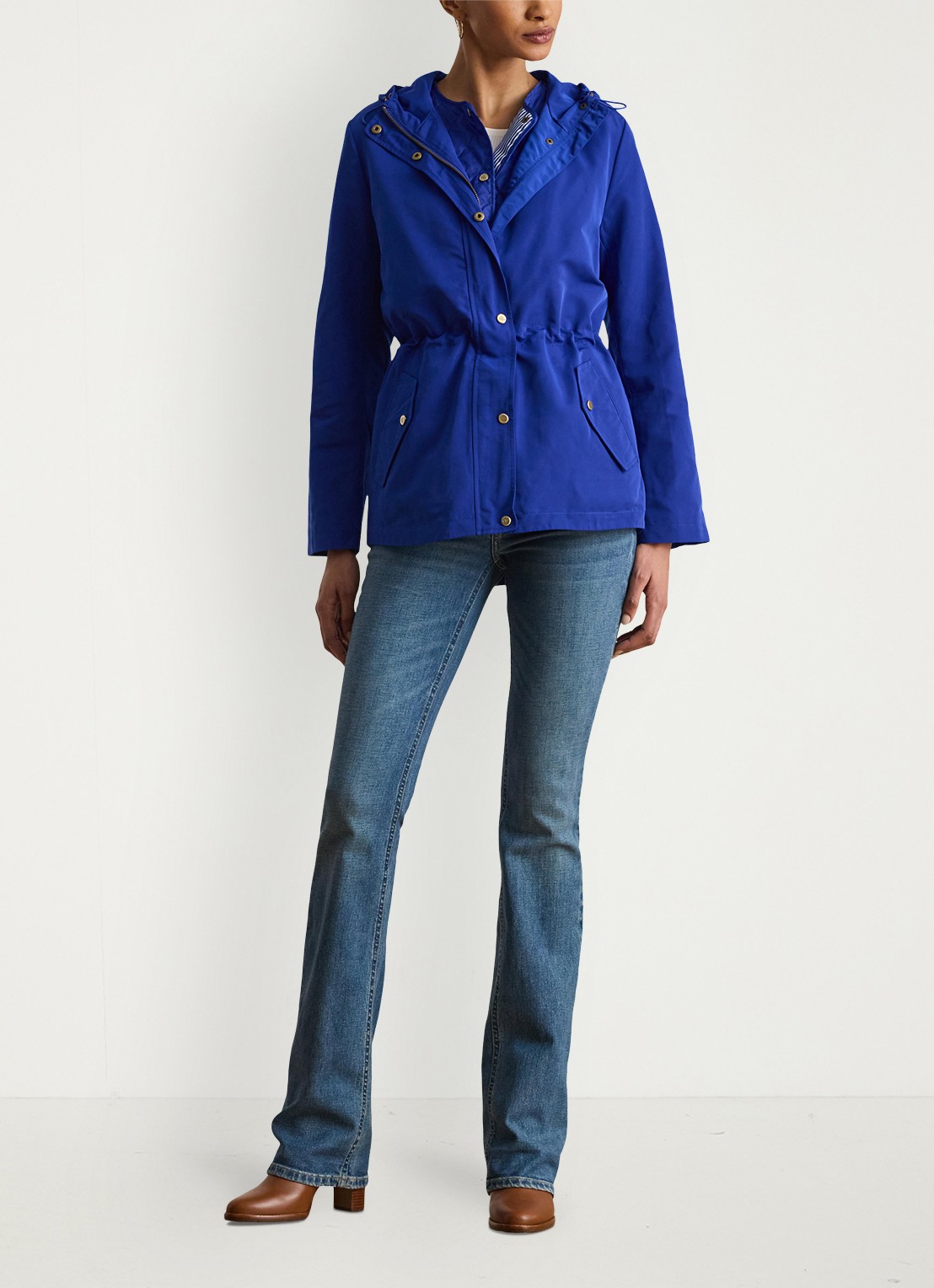 Ralph Lauren Parka met capuchon en klepzakken - voorkant 2 royal / blauw
