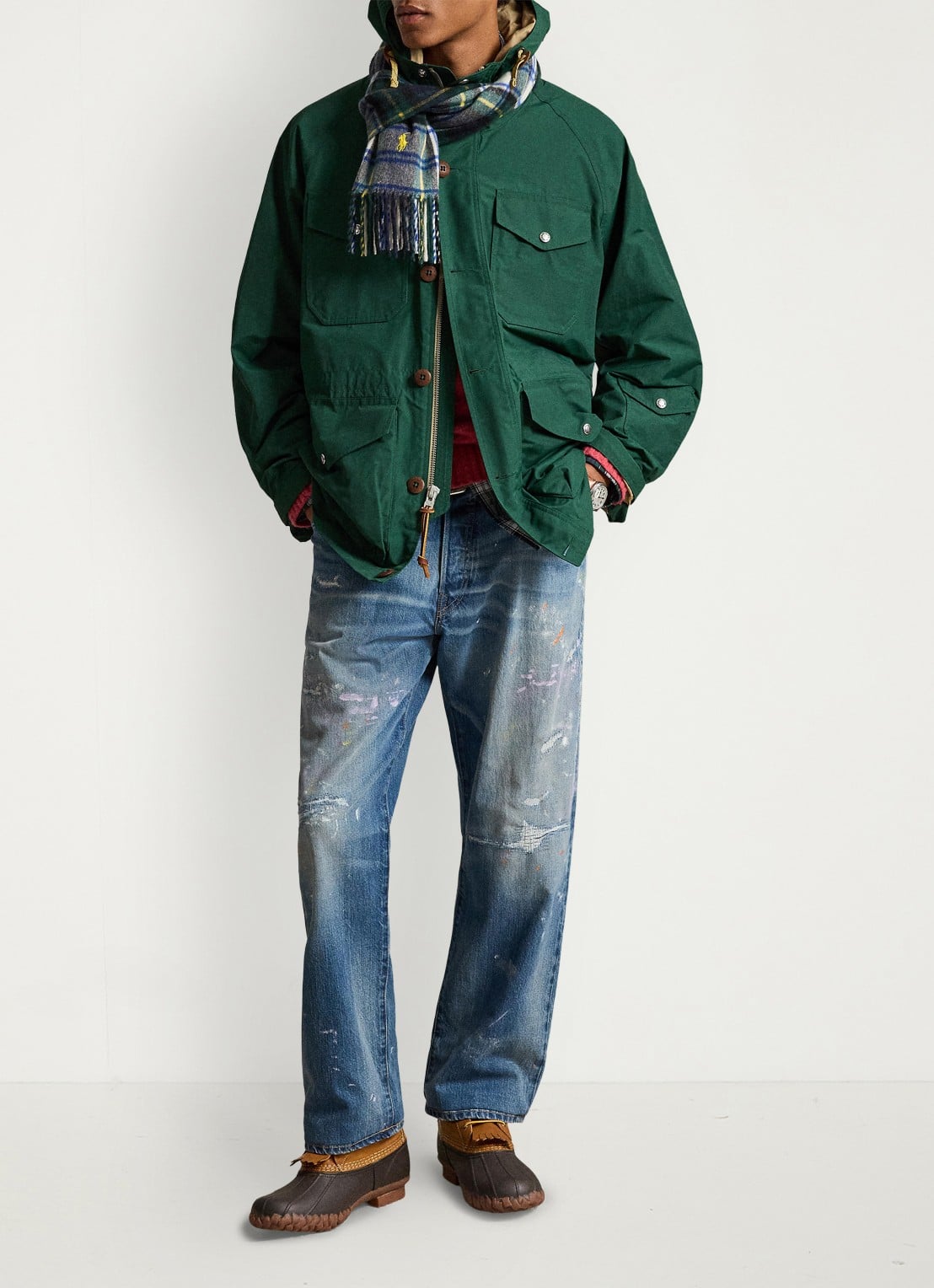 Ralph Lauren Parka met trekkoord en opgestikte zakken - detail vintage pine-370s / groen