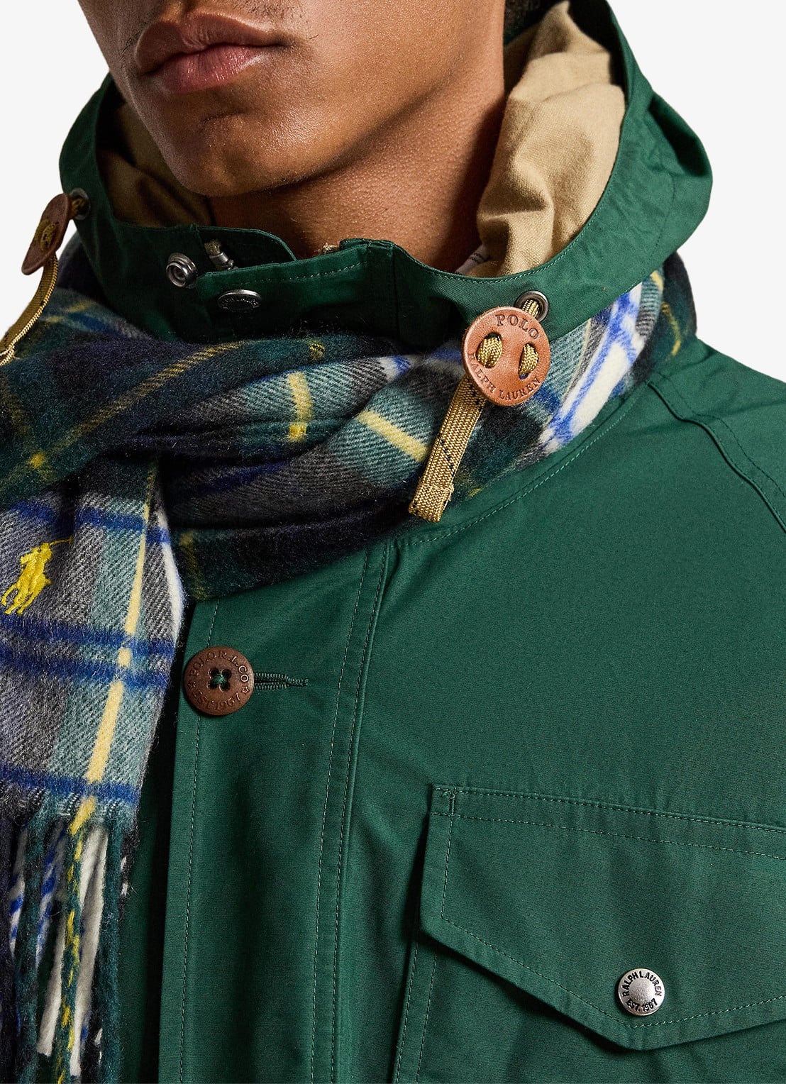 Ralph Lauren Parka met trekkoord en opgestikte zakken - detail 2 vintage pine-370s / groen