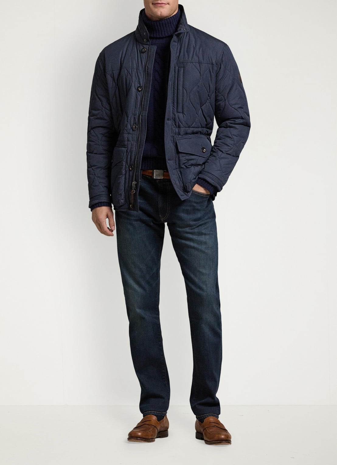 Ralph Lauren Parkside tapered jeans met stretch - voorkant 3 murphy stretch / indigo