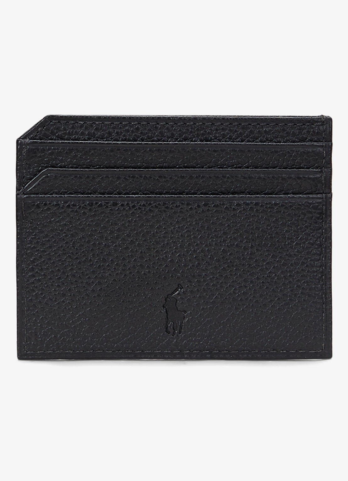 Ralph Lauren Pasjeshouder van leer met logo - achterkant black / zwart
