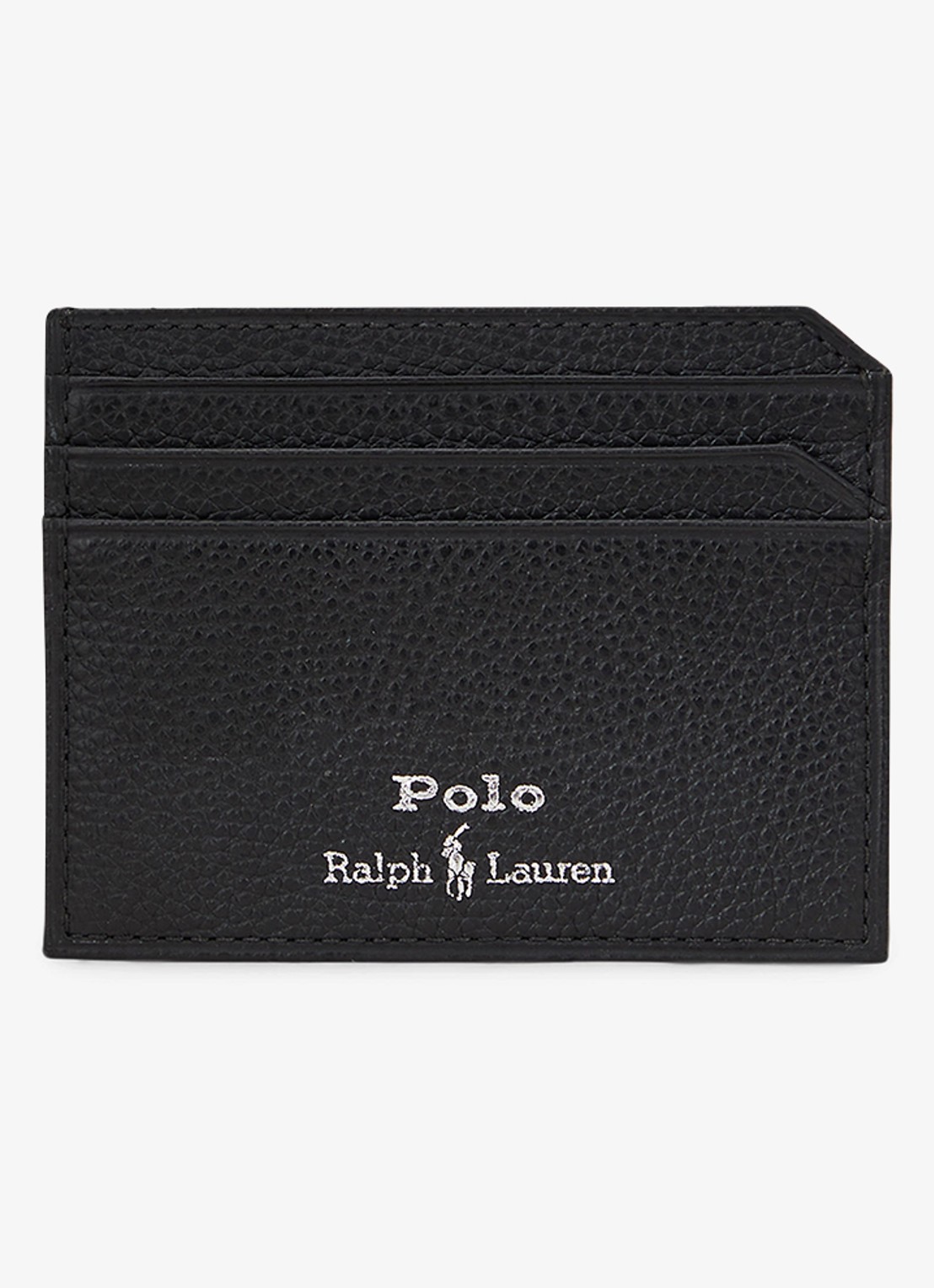 Ralph Lauren Pasjeshouder van leer met logo - voorkant 2 black / zwart