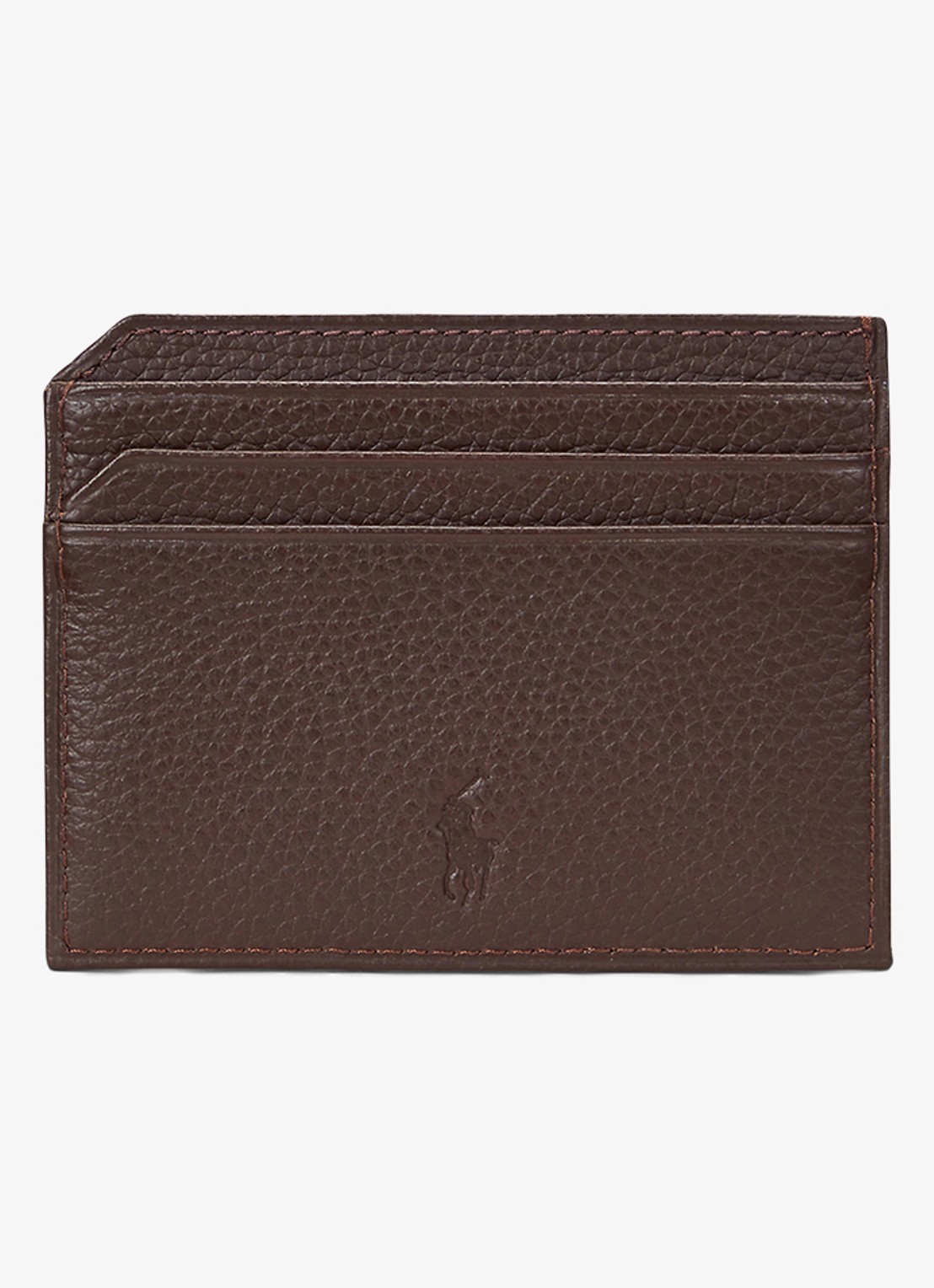 Ralph Lauren Pasjeshouder van leer met logo - achterkant 3 dark brown / donkerbruin
