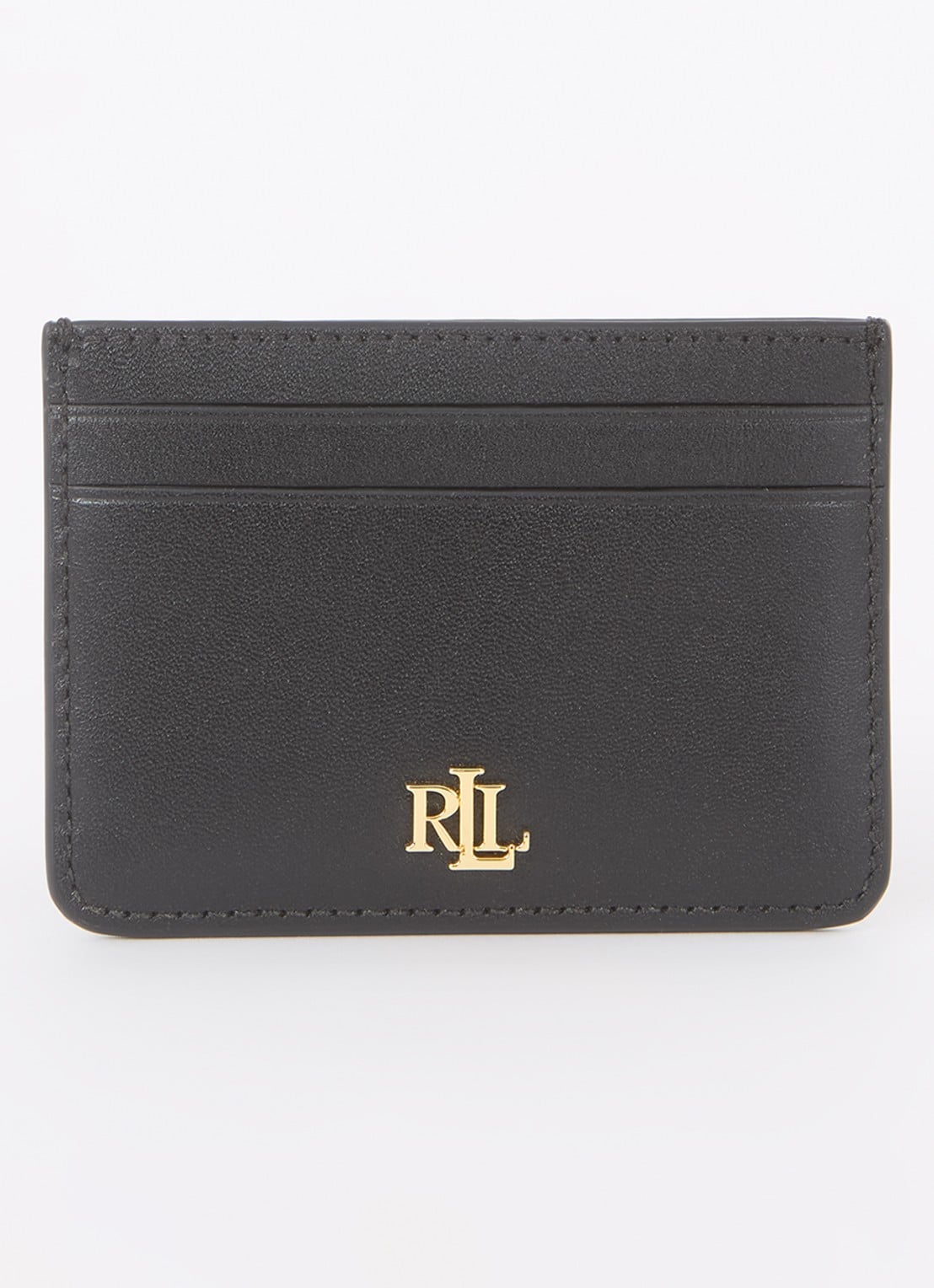 Ralph Lauren Pasjeshouder van leer - voorkant zwart