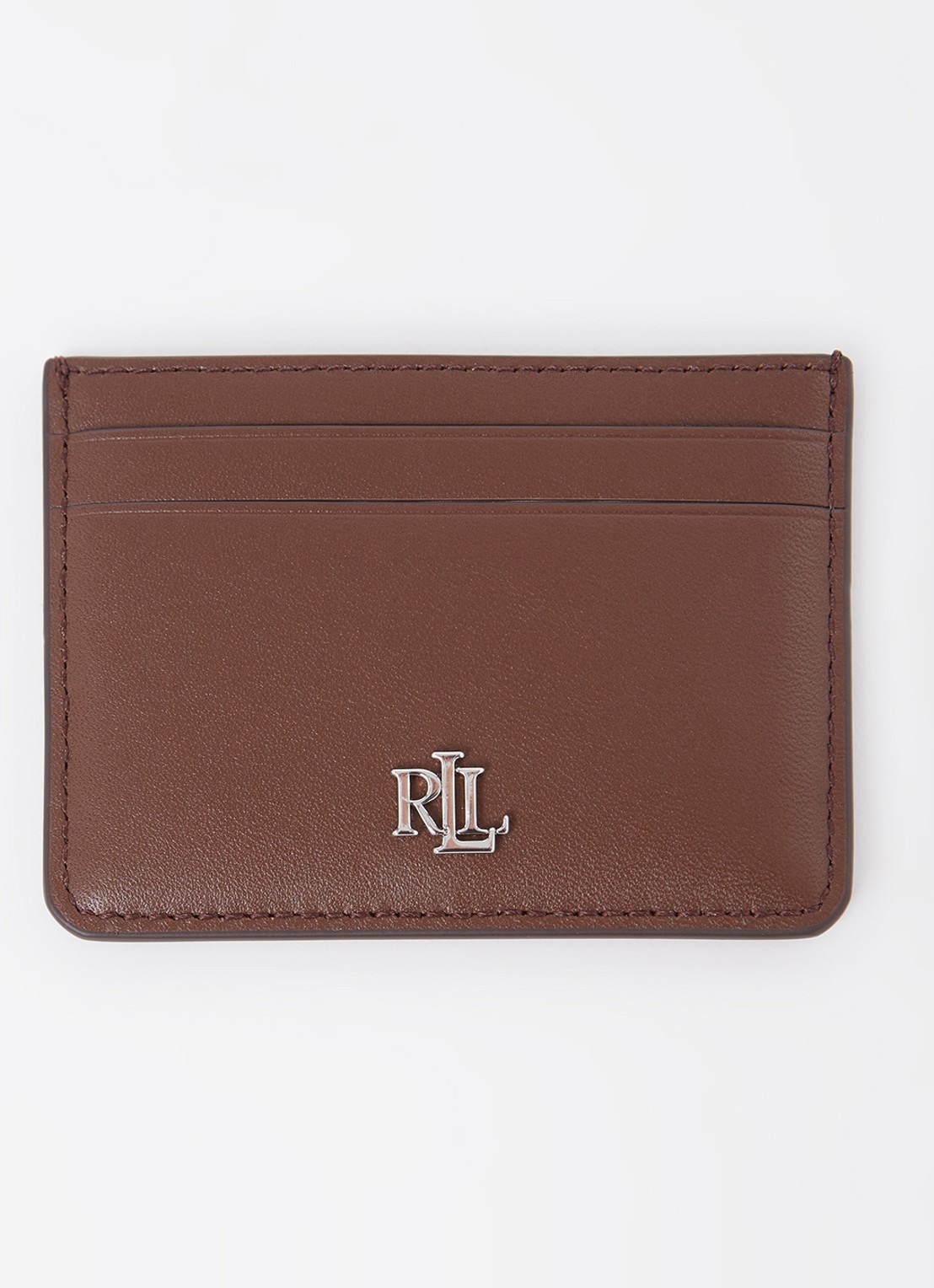Ralph Lauren Pasjeshouder van leer - voorkant donkerbruin