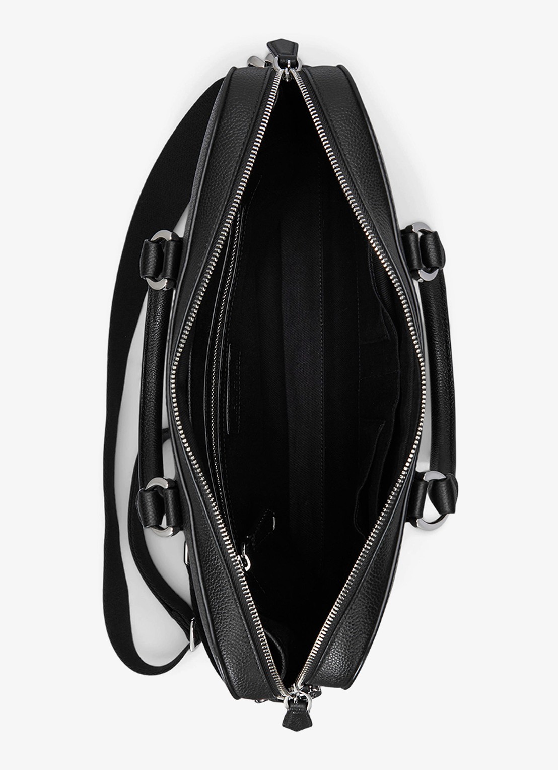 Ralph Lauren Pebbled businesstas van leer - achterkant black / zwart