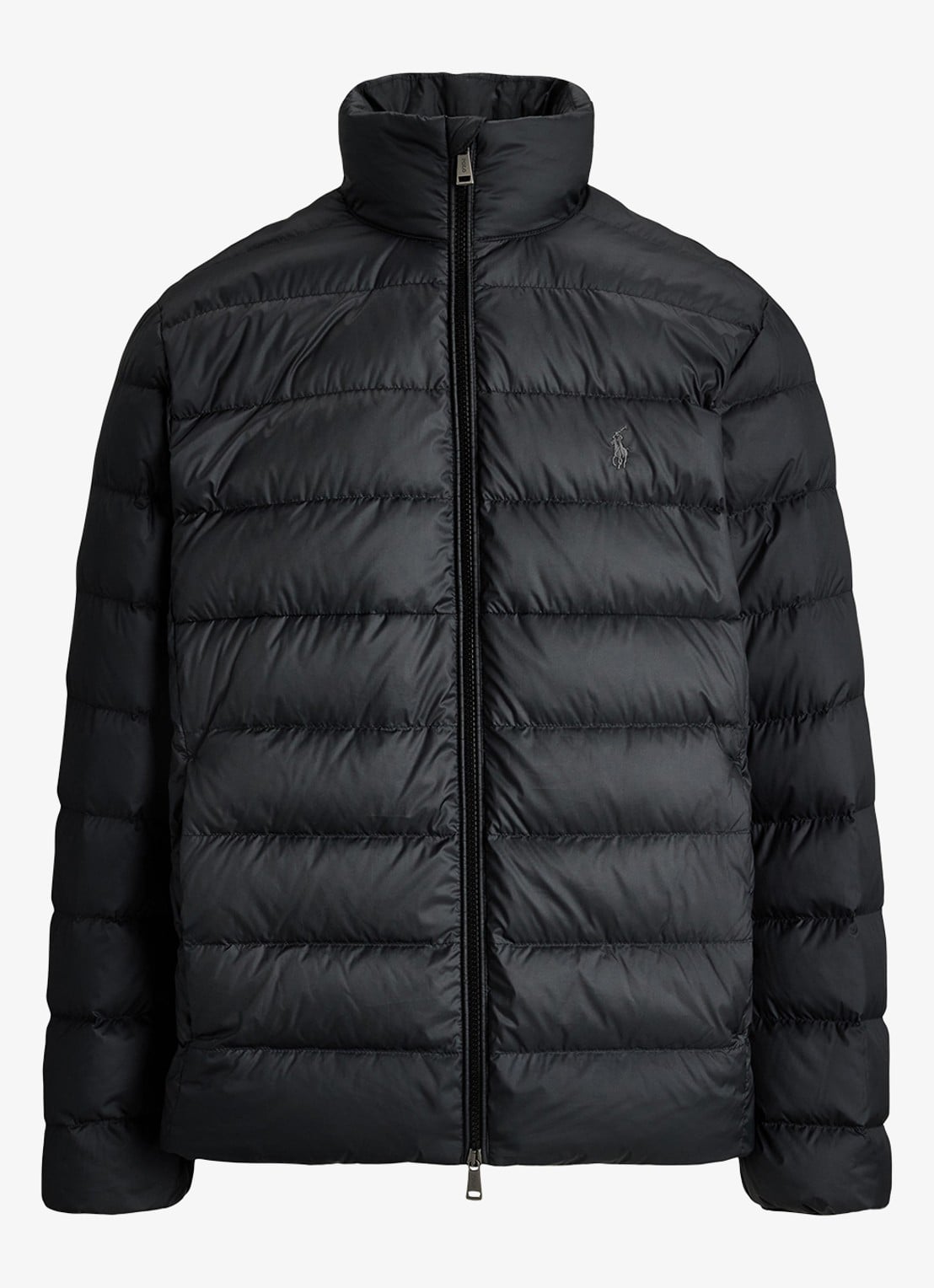 Ralph Lauren Performance gewatteerde jas met ritszakken - voorkant polo black / zwart