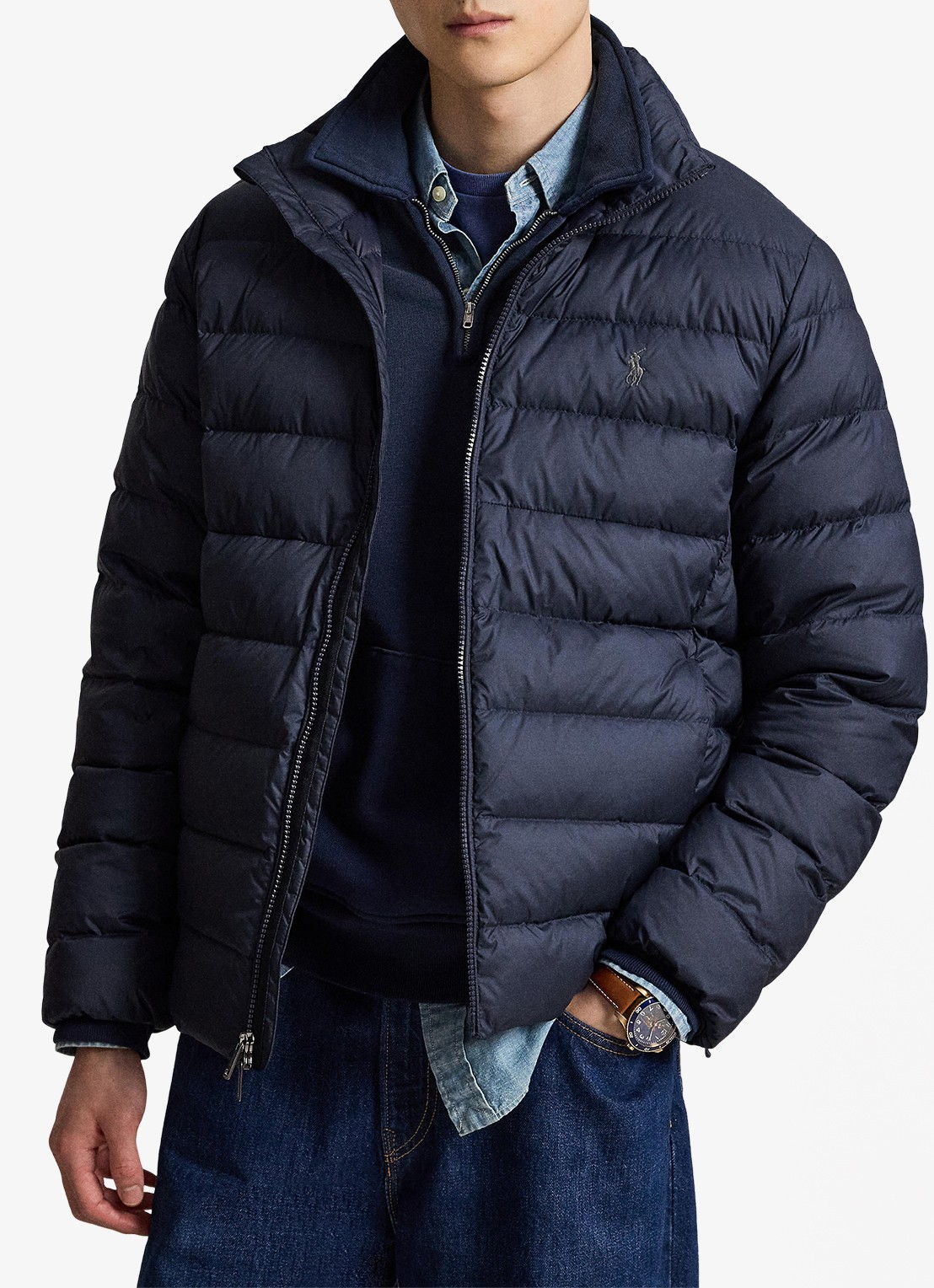 Ralph Lauren Performance gewatteerde jas met ritszakken - detail 4 collection navy / donkerblauw