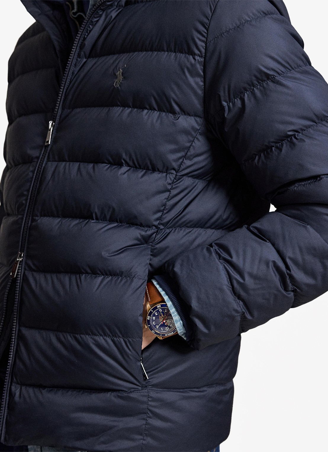 Ralph Lauren Performance gewatteerde jas met ritszakken - detail 5 collection navy / donkerblauw