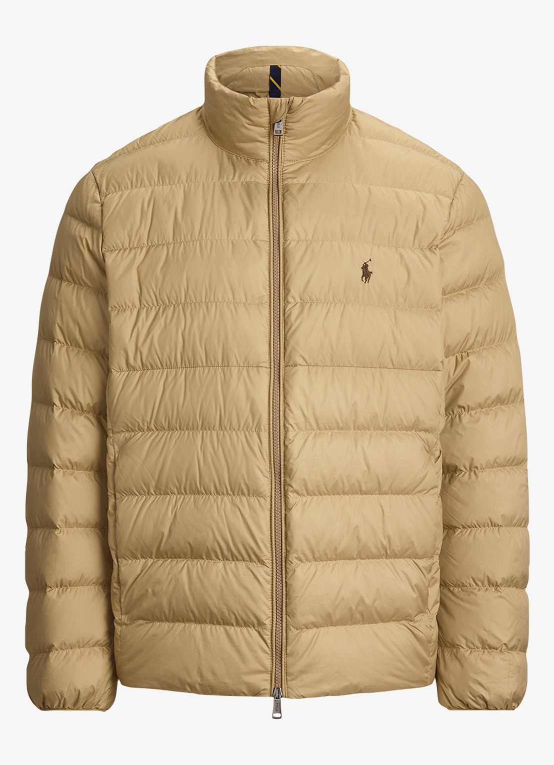 Ralph Lauren Performance gewatteerde jas met ritszakken - voorkant 4 rl khaki  / khaki
